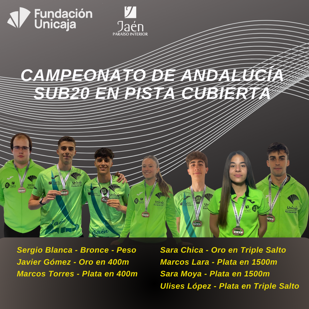 7 medallas para nuestros Atletas Sub20 en el Andaluz de pista cubierta